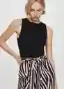 Pantalón Plumas Negro Talla M Mujer Mango
