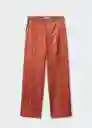 Pantalón Topete Terracota Talla 54 Mujer Mango