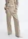 Pantalón Maura Beige Talla 46 Mujer Mango