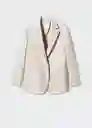 Blazer Americana Salmos Beige Talla M Mujer Mango