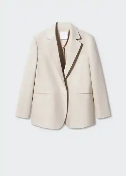 Blazer Americana Salmos Beige Talla M Mujer Mango