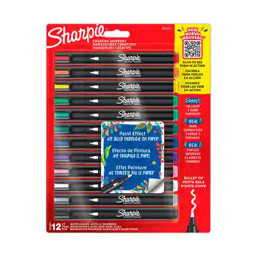 Sharpie Marcador Acrílica Punta Bala