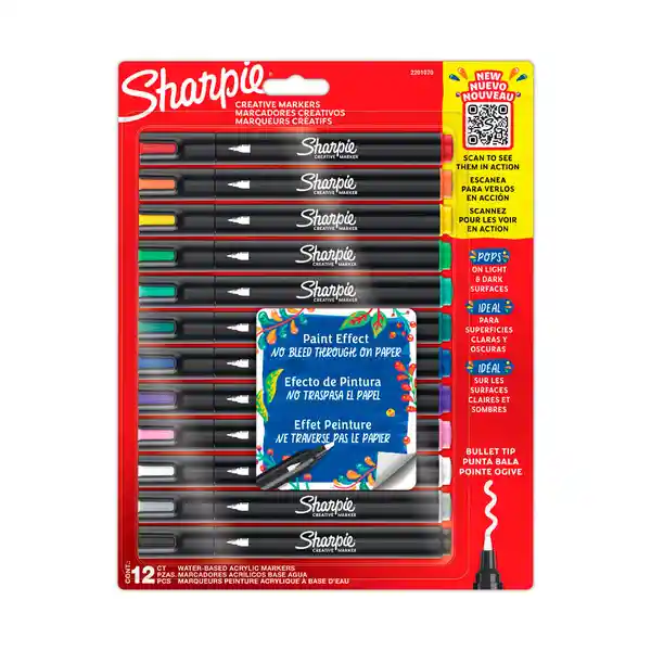 Sharpie Marcador Acrílica Punta Bala