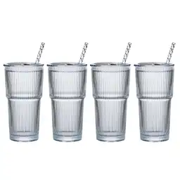 Nestnest Set de Vaso de Vidrio Con Pajilla 591 mL / 20 oz