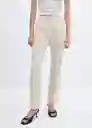 Pantalón Paulica-W Beige Talla XL Mujer Mango