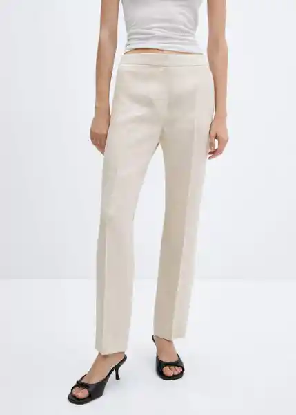 Pantalón Paulica-W Beige Talla XL Mujer Mango