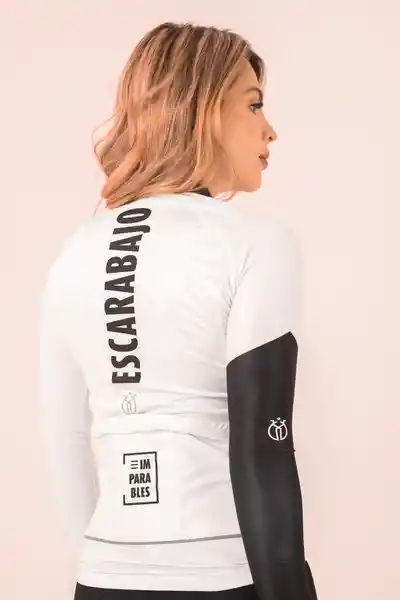 Escarabajo Cycling Jersey de Ciclismo Esencial Blanco S