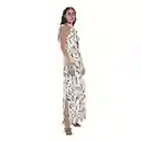 Vestido Estampado Largo Iris Beige Talla M