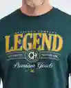 Legend Graphic T-shirt Verde Galloway Ultraoscuro Talla L Hombre Chevignon