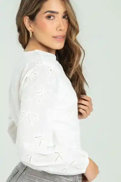 Blusa Ojalillo Boston Color Blanco Crudo Talla S Ragged