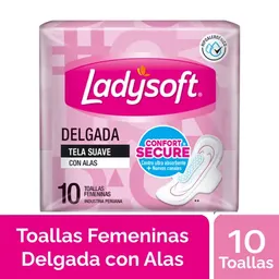 Ladysoft Toalla Higiénica Delgada Con Alas