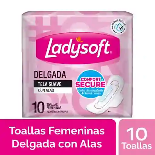 Ladysoft Toalla Higiénica Delgada Con Alas