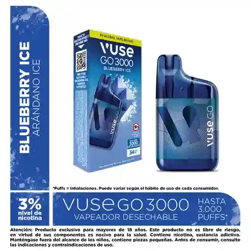 Vuse Go Vapeador 3000 Blueberry Ice 34 mg