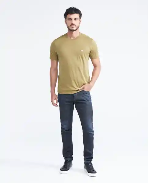 Camiseta Básica Masculino Verde Lagartija Oscuro T. M Chevignon