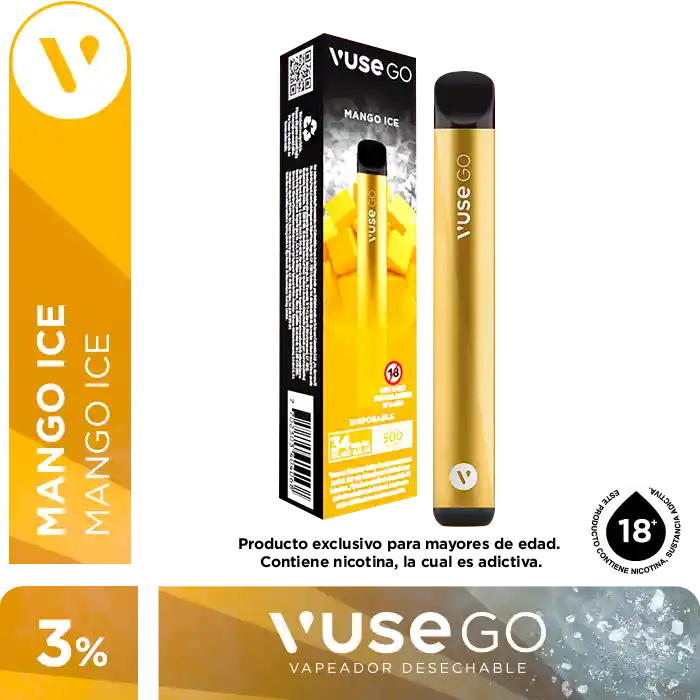 Vaporizador Vuse Go 500 Mango Ice 34Mg Paquetex1Und