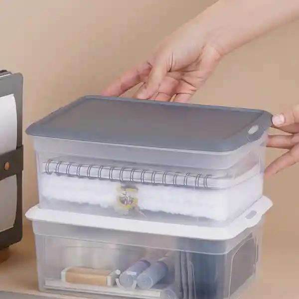 Organizador Almacenamiento Serie Silver Gray Gris Oscuro Miniso