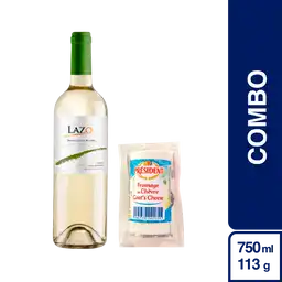 Combo Lazo Vino Blanco Sauvignon + Président Queso de Cabra