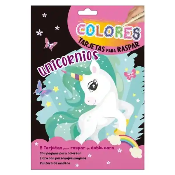 Colores Tarjetas Para Raspar Unicornios
