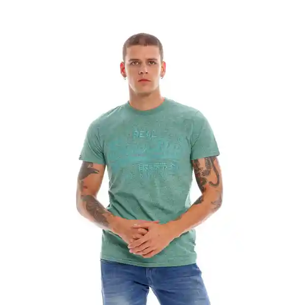 Superdry Camiseta vl Tonal Emb Tee 180 Verde Clara Talla M