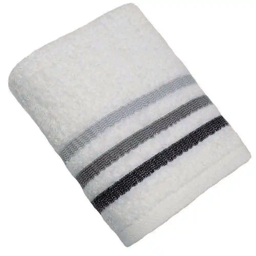 Cannon Toalla Con Cenefa 40 x 65 Blanco/Gris GM2