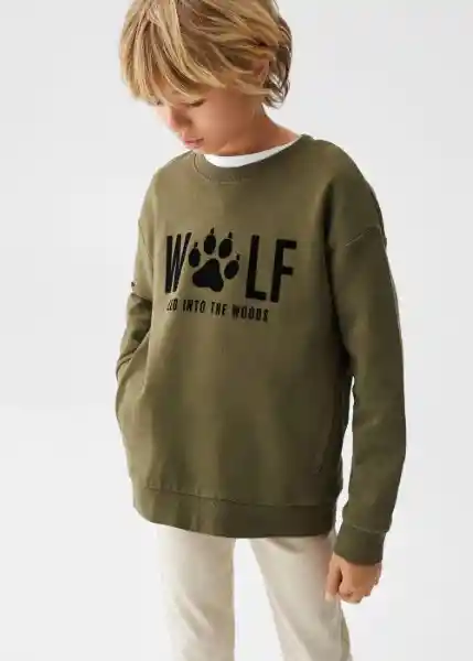 Sudadera Paw Khaki Talla 06 Niños Mango