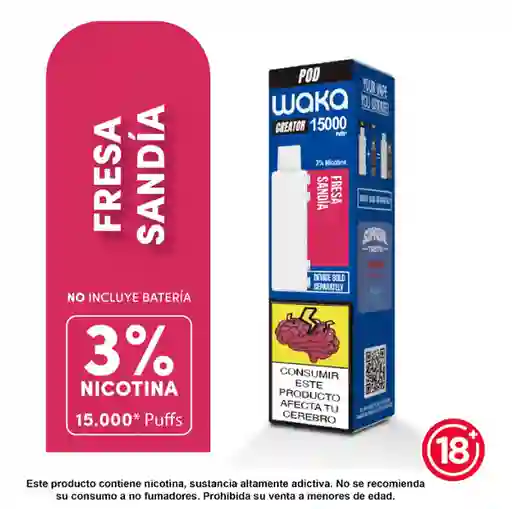 Waka Vaporizador Creator Pod Fresa Sandía 3-15K