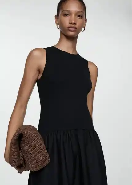 Vestido Valvi Negro Talla S Mujer Mango