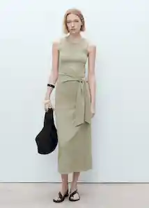 Vestido Ferti Khaki Talla M Mujer Mango