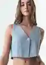 Camisa Lisa Mujer Azul Colonia Medio Talla M 413G360 Naf Naf