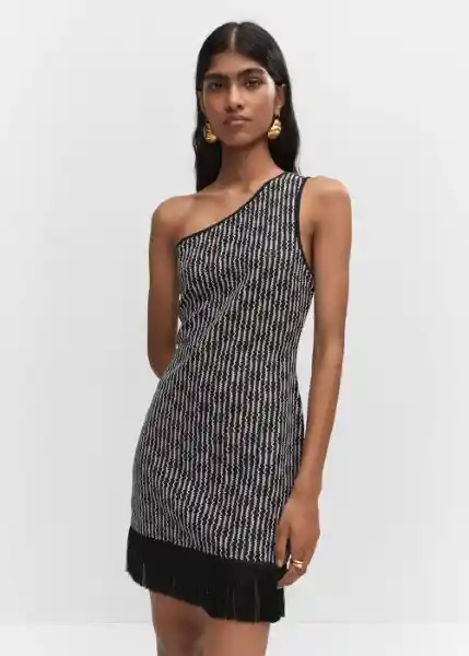 Vestido Rusti Negro Talla L Mujer Mango