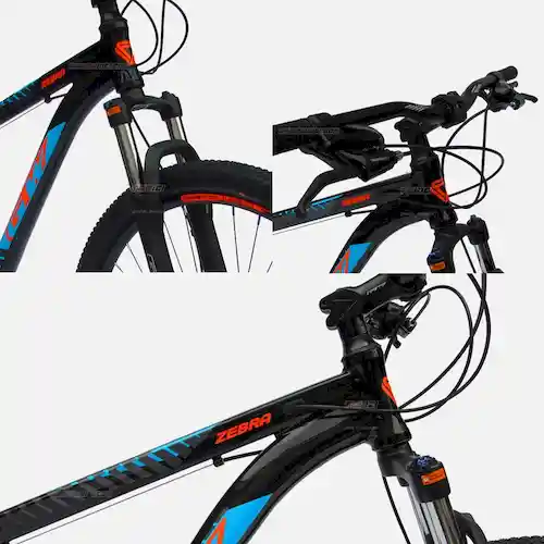 Gw Bicicleta Zebra Rin29 Integradas Negro Naranja Azul L