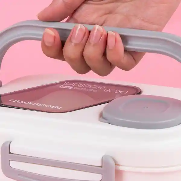 Contenedor Alimentos Doble Capa Con Asa 1200 mL Serie Miniso