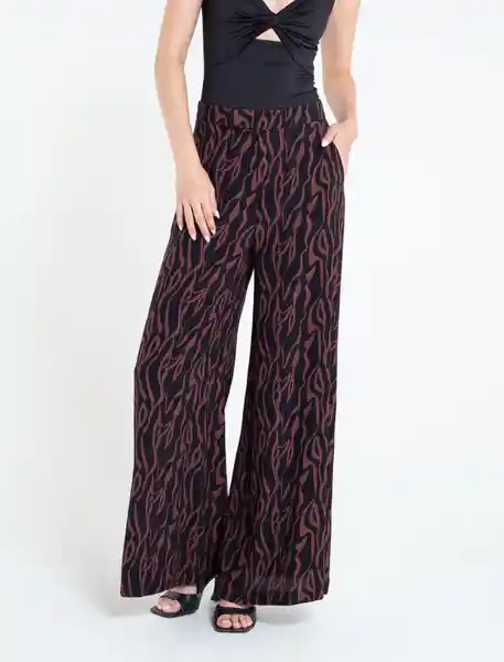 Pantalón Barpu Mujer Negro Estampado Talla 12 Naf Naf