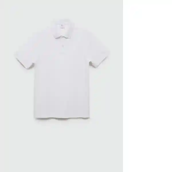 Camisa Polo Rea Blanco Talla M Hombre Mango