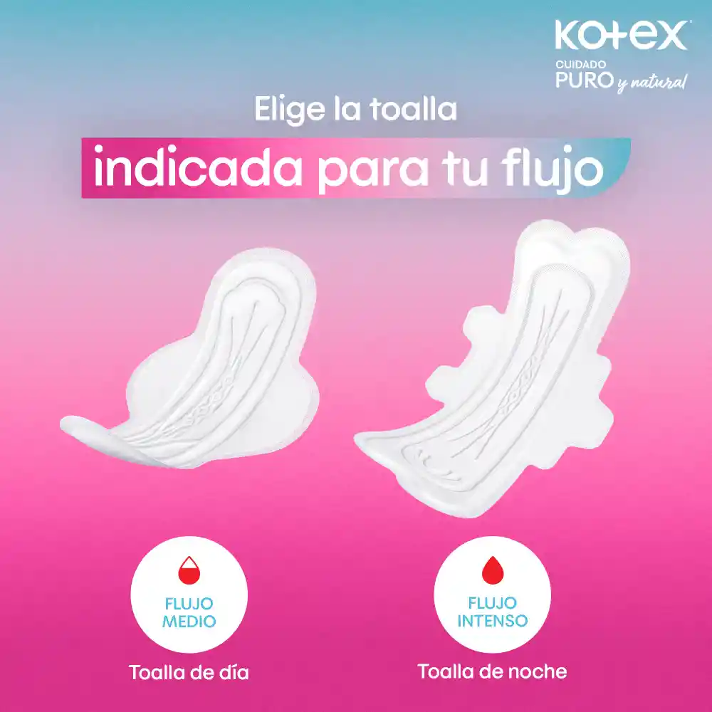 Toalla Higiénicas Kotex Puro y Natural 24 Und