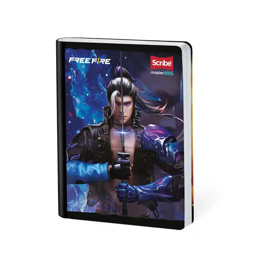 Cuaderno Tapa Dura Freefire Master Mas Doble Linea / Ferrocarril 100 Hojas Cosido Scribe