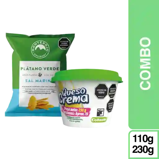 Combo Plátano Verde Sal Marina + Colanta Queso Crema