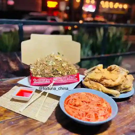 Mega spaguetti y pollo