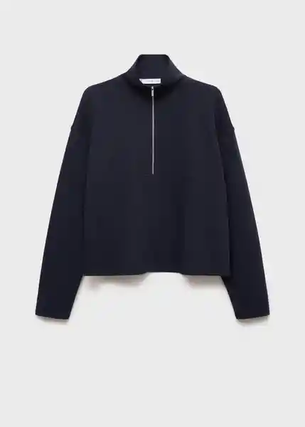 Buzo Sudadera Picol Navy Talla M Mujer Mango