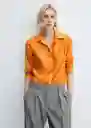 Camisa Malva Naranja Talla S Mujer Mango