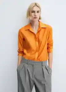 Camisa Malva Naranja Talla S Mujer Mango