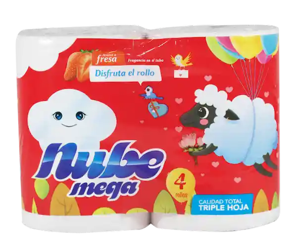 Nube Papel Higiénico Mega Triple Hoja Aroma a Fresa