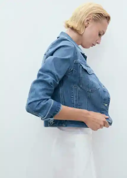 Chaqueta Cazadora Newvicky Tejano Medio Talla M Mujer Mango