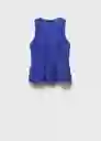 Top Palma Azul Talla S Mujer Mango