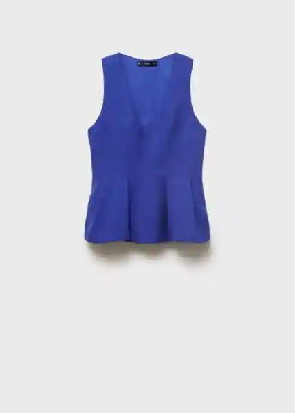 Top Palma Azul Talla S Mujer Mango