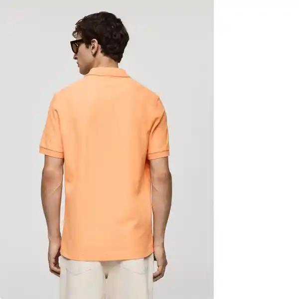 Camisa Polo Rea Naranja Pastel Talla L Hombre Mango