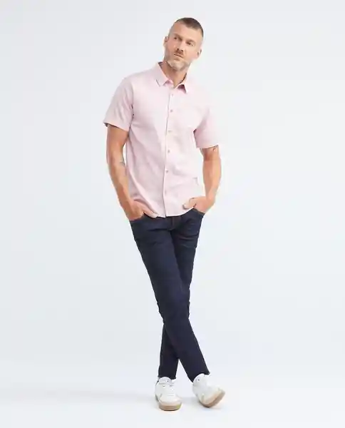 Duotone Duck Shirt M/c Rosa Malva Medio Talla L Hombre Chevignon