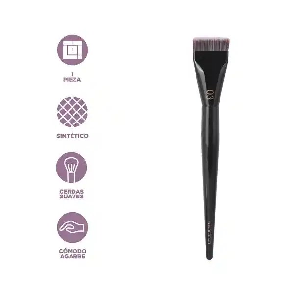Brocha de Base Para Maquillaje Plana de Hoja Fina Miniso