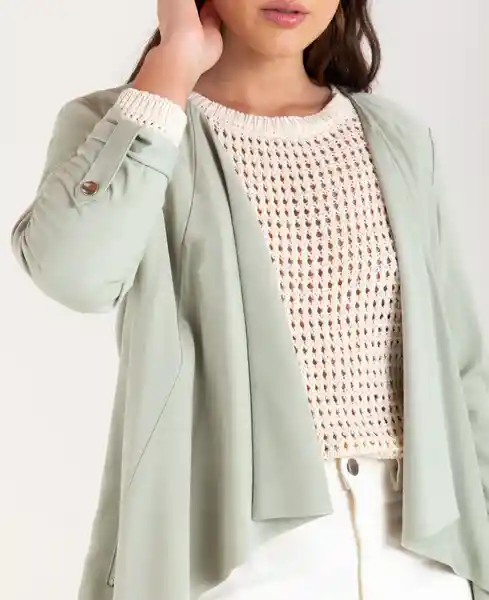 Blazer Asimétrico Verde Claro Verde Abadía Talla M Mujer Naf Naf