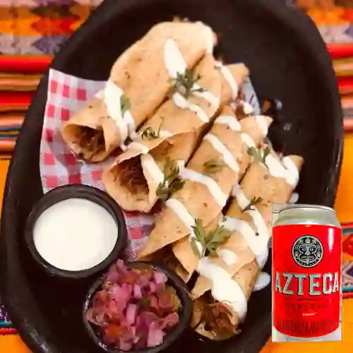 Flautas de carne + cocacola 250